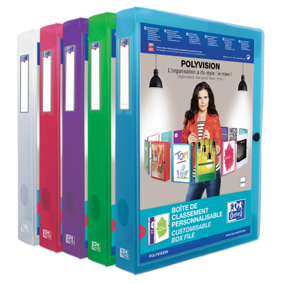 OXFORD POLYVISION FILING BOX - 24X32 - 40 mm spine - Polypropylene - Translucent - Assorted colors - 100200136_1400_1686092140