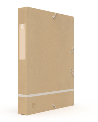 OXFORD Touareg Sammelbox - A4 - Rückenbreite 40mm - mit Gummiband - mit Beschriftungsetikette - mit drei Einschlagklappen - aus recyceltem Karton - beige - 100200413_1200_1686202141