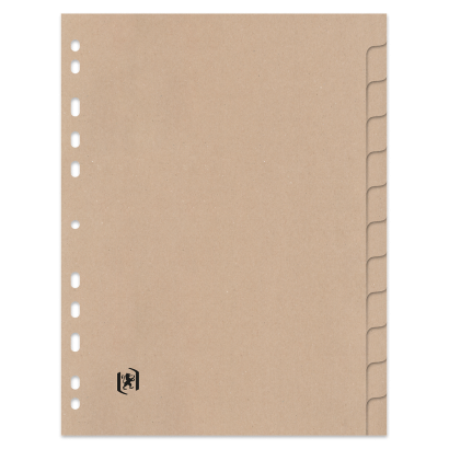 OXFORD Touareg Register - A4 - 12 teilig - blanko - unbedruckt - 11 fach gelocht - aus recyceltem Karton - beige - 100204955_1100_1709206015