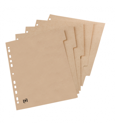 OXFORD Touareg kartonnen tabbladen - A4 - 5 tabs - onbedrukt - 11 gaats - beige - 100204964_1102_1611659164