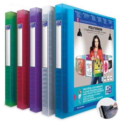 OXFORD POLYVISION DISPLAY BOOK REMOVABLE POCKETS - A4 - 30 Flexam pockets - Polypropylene - Assorted colors - 100205578_1401_1685143313