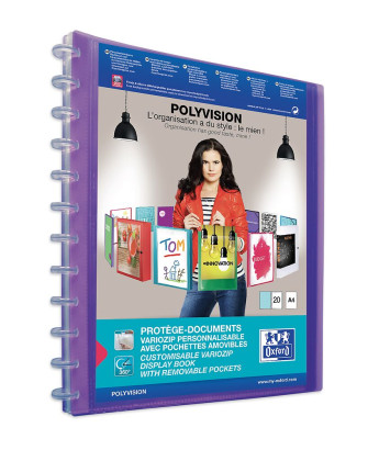 OXFORD POLYVISION DISPLAY BOOK REMOVABLE POCKETS - A4 - 20 Variozip pockets - Polypropylene - Assorted colors - 100205598_1400_1685142240 - OXFORD POLYVISION DISPLAY BOOK REMOVABLE POCKETS - A4 - 20 Variozip pockets - Polypropylene - Assorted colors - 100205598_1303_1677180219