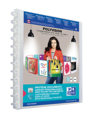 OXFORD POLYVISION DISPLAY BOOK REMOVABLE POCKETS - A4 - 20 Variozip pockets - Polypropylene - Clear - 100205600_1300_1686108344 - OXFORD POLYVISION DISPLAY BOOK REMOVABLE POCKETS - A4 - 20 Variozip pockets - Polypropylene - Clear - 100205600_1301_1686108346