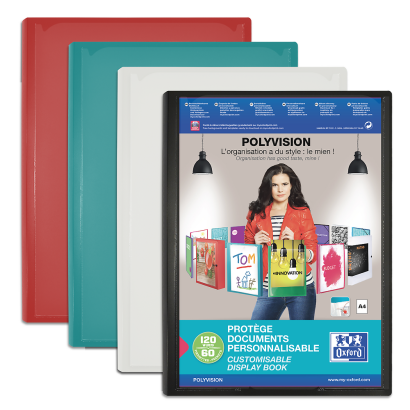 OXFORD POLYVISION DISPLAY BOOK - A4 - 60 pockets - Polypropylene - Opaque Assorted colors - 100205898_1200_1685140646