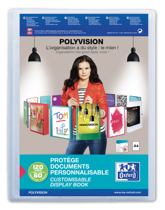 OXFORD Polyvision Protège-Documents - A4 - 60 pochettes - PP - Incolore - 100205903_1100_1686124290