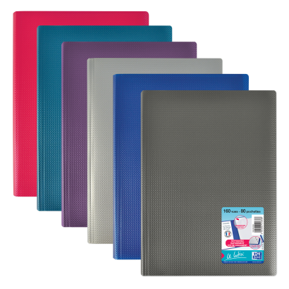 OXFORD CROSSLINE NUMBERED DISPLAY BOOK - A4 - 80 pockets - Polypropylene - Assorted colors - 100205930_1202_1686137943