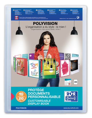 OXFORD POLYVISION DISPLAY BOOK - A4 - 20 pockets - Polypropylene - Clear - 100206088_1100_1685145613