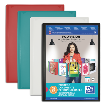OXFORD POLYVISION DISPLAY BOOK - A4 - 20 pockets - Polypropylene - Opaque - Assorted colors - 100206108_1200_1685139264
