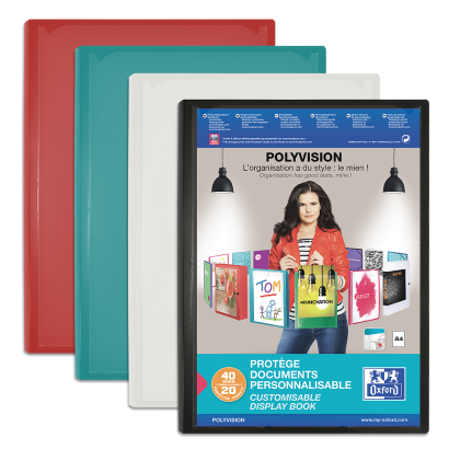 OXFORD POLYVISION DISPLAY BOOK - A4 - 20 pockets - Polypropylene - Opaque - Assorted colors - 100206108_1200_1710518073