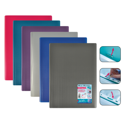 OXFORD CROSSLINE DISPLAY BOOK - A4 - 30 pockets - Polypropylene - Assorted colors - 100206115_1201_1709026977
