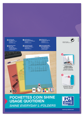 POCHETTE COIN OXFORD SHINE - Sachet de 10 - A4 - Polypropylène - 120µ - Lisse -  Violet - 100206597_1100_1685145960