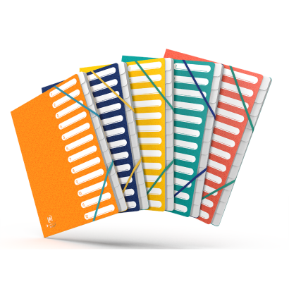 Trieur Oxford Oxford Bicolor Recyc+ - A4 - 12 Positions - Carte - Couleurs assorties - 100208945_1400_1709630323