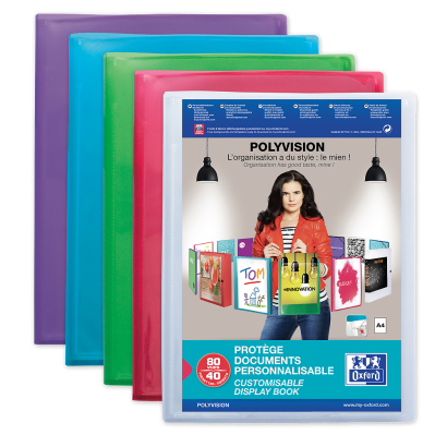 OXFORD POLYVISION DISPLAY BOOK - A4 - 40 pockets - Polypropylene - Assorted colors - 100211076_1200_1710518079