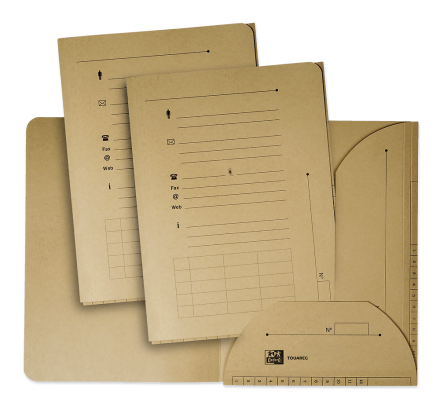 OXFORD Touareg Dokumentenmappe - A4 - mit zwei Klappen - für Inhalt 200 Blatt - aus recyceltem Karton - beige - Pack à 10 Stück - 100330111_1100_1686137405