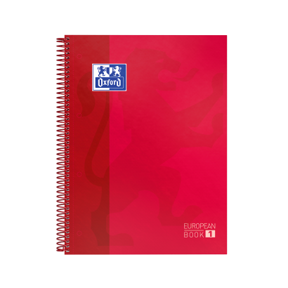 OXFORD CLASSIC Europeanbook 1 - A4+ - Tapa Extradura - Cuaderno espiral microperforado - 5x5 - 80 Hojas - ROJO - SCRIBZEE - 100430198_1101_1686100515