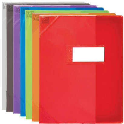 OXFORD STRONG LINE EXERCISE BOOK COVER - 17x22 - With bookmark flap - PVC - 150µ - Translucent - Assorted colors - 400006810_1200_1677191458