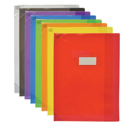 OXFORD STRONG LINE EXERCISE BOOK COVER - 24x32 - With bookmark flap - PVC - 150µ - Translucent - Assorted colors - 400006839_1200_1677191466