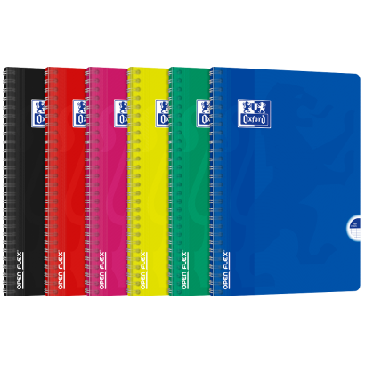 OXFORD OPENFLEX NOTEBOOK - A4 - Polypro cover - Twin-wire - Seyès squares - 100 pages - Assorted colours - 400007629_1200_1709027964