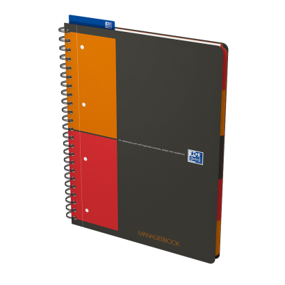 OXFORD International Cahier Managerbook - A4+ - Couverture polypro - Reliure Intégrale - Réglure projet - 160 pages - Compatible SCRIBZEE® - Gris - 400010756_1300_1686170859