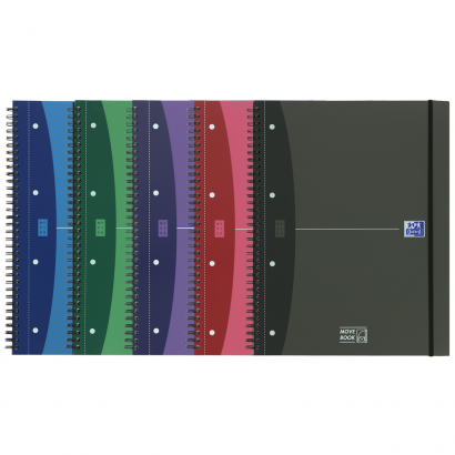 OXFORD Office Urban Mix Movebook - A4 –polypropenomslag – dubbelspiral – 5 mm-rutor - 160 sidor – SCRIBZEE®-kompatibel – blandade färger - 400011306_1200_1607706020