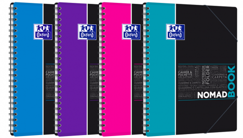 OXFORD STUDENTS NOMADBOOK Notebook - A4+ - Polypro cover - Twin-wire - Seyès Squares - 160 pages - SCRIBZEE® compatible - Assorted colours - 400019521_1200_1583240372