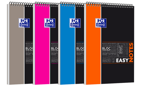 OXFORD STUDENTS EASYNOTES Notepad - A4+ - Polypro cover - Twin-wire - Seyès Squares - 160 pages - SCRIBZEE® compatible - Assorted colours - 400019525_1200_1685137739