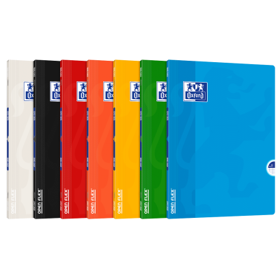 OXFORD OPENFLEX NOTEBOOK -  24x32cm - Polypro cover - Stapled - Seyès squares - 48 pages - Assorted colours - 400019547_1200_1709028041