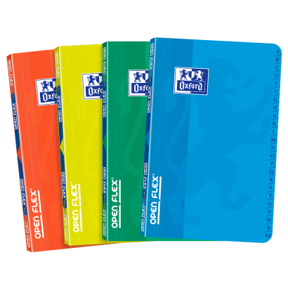 OXFORD OPENFLEX INDEX BOOK - 9x14cm - Polypro cover - Stapled - 5x5mm squares - 96 pages - Assorted colours - 400019588_1200_1709027999