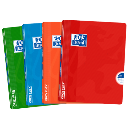 OXFORD OPENFLEX NOTEBOOK - 17x22cm - Polypro cover - Stapled - Seyès squares - 140 pages - Assorted colours - 400019628_1200_1709027924