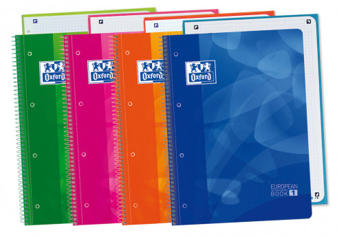 tapa plástico Oxford Classic 1 línea horizontal Pack de 5 cuadernos espirales color azul 