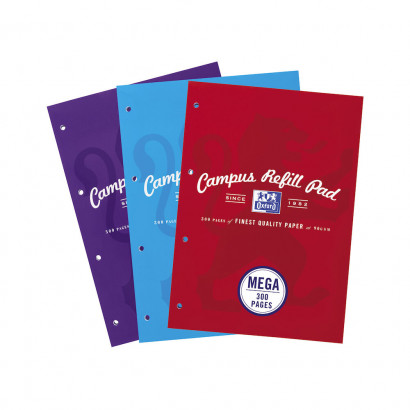 Oxford Campus Lined Paper A4 Refill Pad 140 Pages Assorted Colours Pack of 5 New 