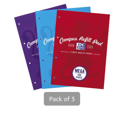 Oxford Campus A4 Sidebound Refill Pad Ruled with Margin 300 Pages Assorted -  - 400033050_1200_1677146257 - Oxford Campus A4 Sidebound Refill Pad Ruled with Margin 300 Pages Assorted -  - 400033050_1500_1677147827 - Oxford Campus A4 Sidebound Refill Pad Ruled with Margin 300 Pages Assorted -  - 400033050_4300_1677147828 - Oxford Campus A4 Sidebound Refill Pad Ruled with Margin 300 Pages Assorted -  - 400033050_2300_1677147831 - Oxford Campus A4 Sidebound Refill Pad Ruled with Margin 300 Pages Assorted -  - 400033050_1201_1677169884