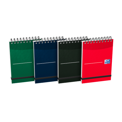 OXFORD Office Essentials Notepad - A7 - Hardback cover - Twin-wire - Ruled - 140 Pages - Assorted Colours - 400033667_1400_1709630262