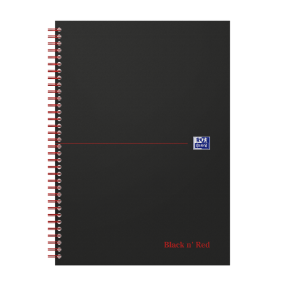 OXFORD Black n' Red Spiraalblok - A4 - Harde kartonnen kaft - Dubbelspiraal - Gelijnd - 70 Vel - SCRIBZEE® Compatible - Zwart - 400047608_1300_1686191223 - OXFORD Black n' Red Spiraalblok - A4 - Harde kartonnen kaft - Dubbelspiraal - Gelijnd - 70 Vel - SCRIBZEE® Compatible - Zwart - 400047608_1100_1686085353