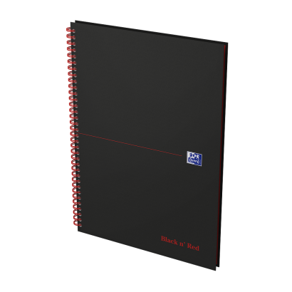 Oxford Black n' Red Spiralbuch - A4 - Liniert - 70 Blatt- Doppelspirale - Hardcover - SCRIBZEE® kompatibel - Schwarz - 400047608_1300_1686191223