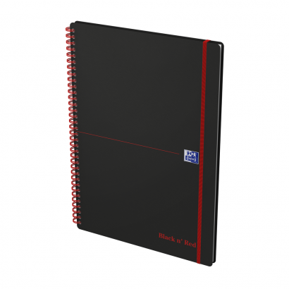 OXFORD Black n' Red Cahier - A4 - Couverture polypro - Reliure intégrale - Ligné - 140 pages - Compatible SCRIBZEE® - Noir - 400047653_1300_1661369800
