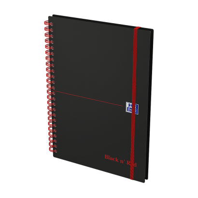 OXFORD Black n' Red Cahier - A5 - Couverture polypro - Reliure intégrale - Ligné - 140 pages - Compatible SCRIBZEE® - Noir - 400047655_1300_1686191344