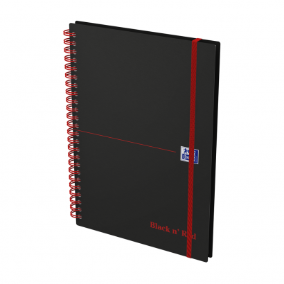 OXFORD Black n' Red Cahier - A5 - Couverture polypro - Reliure intégrale - Quadrillé 5mm - 140 pages - Compatible SCRIBZEE® - Noir - 400047656_1300_1662130694