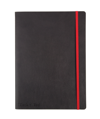 OXFORD Black n'Red Business Journal - B5 - mit Gummiband - 8mm liniert - 72 Blatt - Optik Paper® - Deckel aus stabilem Karton - schwarz/rot - 400051203_1100_1686131108