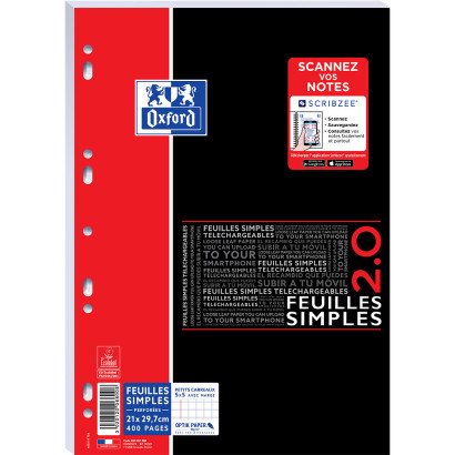 OXFORD STUDENTS LOOSE LEAVES - A4 - Plastic film - 5mm Squares - 400 pages - Punched - SCRIBZEE® compatible - 400051588_1100_1709205287