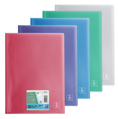 PROTEGE-DOCUMENTS OXFORD 2ND LIFE - A4 - 20 pochettes - Polypropylène - Translucide - Couleurs assorties - 400059341_1201_1677168402
