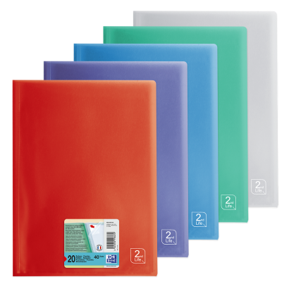 OXFORD 2ND LIFE DISPLAY BOOK - A4 - 20 pockets - Polypropylene - Translucent - Assorted colors - 400059341_1201_1710518603