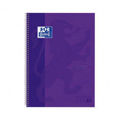 OXFORD TOUCH Europeanbook 1 - A4+ - Tapa Extradura - Cuaderno espiral microperforado - 5x5 - 80 Hojas - SCRIBZEE - LILA - 400075550_1100_1561123214