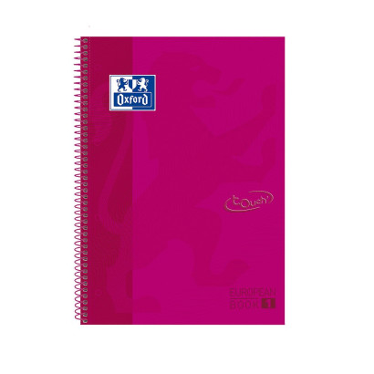 OXFORD TOUCH Europeanbook 1 WRITE&ERASE - A4+ - Tapa Extradura - Cuaderno espiral microperforado - 5x5 - 80 Hojas - SCRIBZEE - FRAMBUESA - 400075552_1100_1676966118