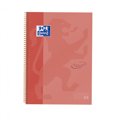OXFORD TOUCH Europeanbook 1 - A4+ - Tapa Extradura - Cuaderno espiral microperforado - 5x5 - 80 Hojas - SCRIBZEE - CORAL - 400075554_1100_1561123245