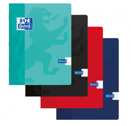 Oxford School Exercise Book - A5 – Blødt omslag – Kvadreret 5x5 mm – 72 sider – Assorterede - 400075582_1200_1631720112