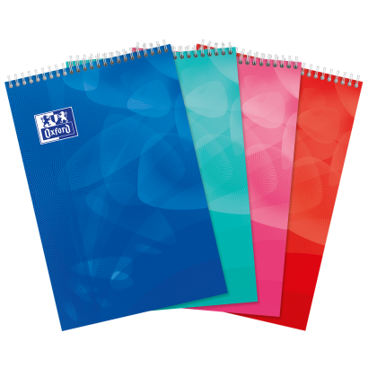 OXFORD POLYPRO LAGOON NOTEPAD - A4+ - Polypro cover - Twin-wire - Seyès Squares - 160 pages - SCRIBZEE ® Compatible - Assorted colours - 400080677_1200_1709025977