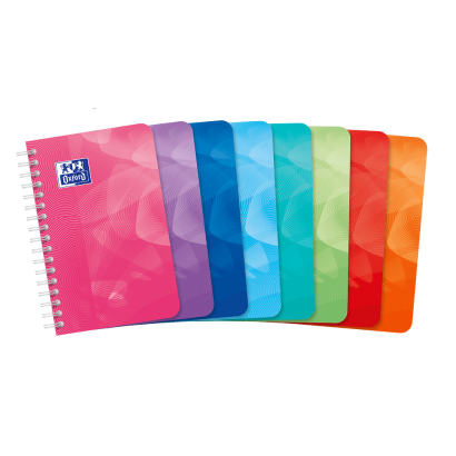 OXFORD POLYPRO LAGOON SMALL NOTEBOOK - 9x14cm - Polypro cover - Twin-wire - 5x5mm Squares - 180 pages - Assorted colours - 400080690_1200_1709025970