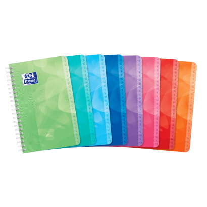 OXFORD POLYPRO LAGOON INDEX BOOK - 11x17cm - Polypro cover - Twin-wire - 5x5mm Squares - 100 pages - Assorted colours - 400080692_1200_1709025975