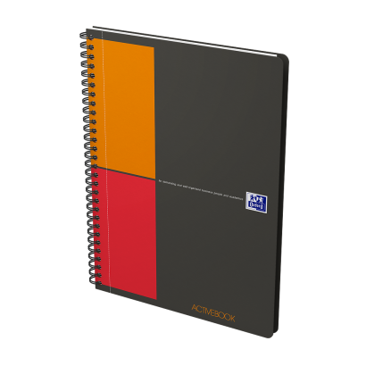 Oxford International Activebook - B5 - 5 mm kariert - 80 Blatt - Doppelspirale - Polypropylen Cover -  SCRIBZEE® kompatibel - Grau - 400080786_1300_1686173202